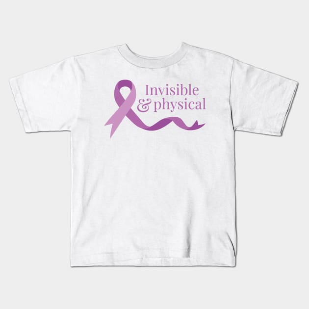 Invisible & Physical (Purple) Kids T-Shirt by yourachingart